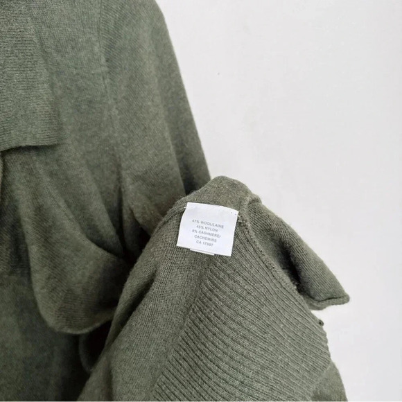Banana Republic Womens Small Wool Cashmere Ruffle Dark Olive Cardigan - Picture 11 of 14